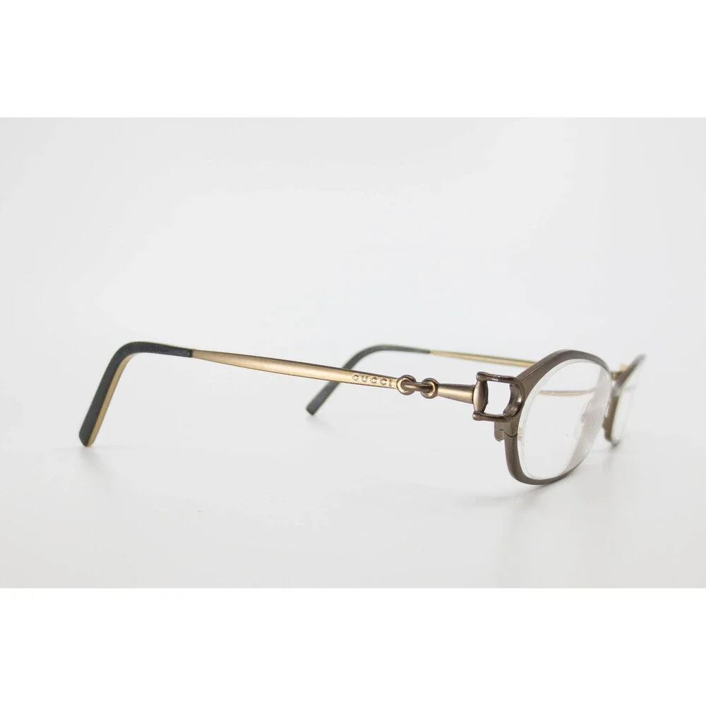Gucci GG 2721 Bronze Metal Oval Eyeglass Frames Horsebit Detail Italy 51-17-135